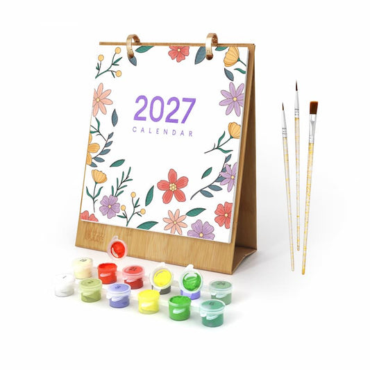 2027 Botanical Flowers Paint by Numbers Calendar (Flower Study Edition)