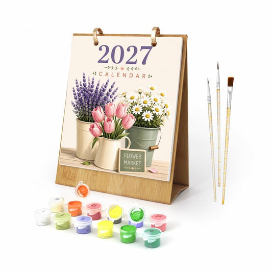 2027 Floral Paint by Numbers Calendar (Flower Market Edition)