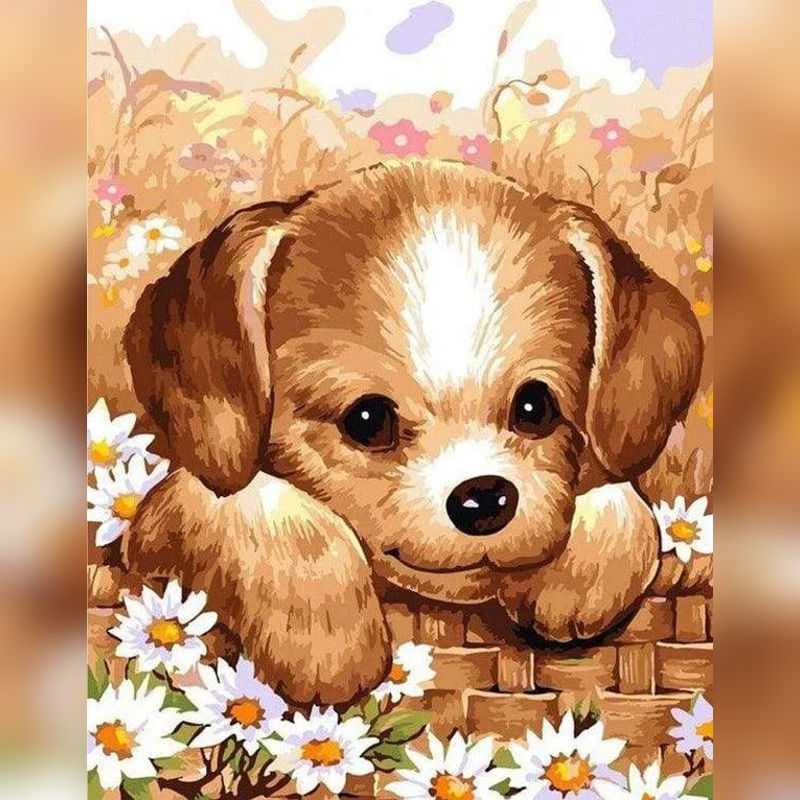 Adorable Puppy Paint By Numbers - Paint On Numbers Canada