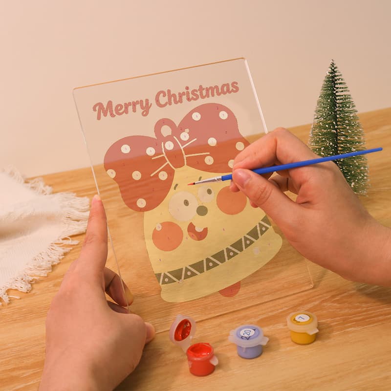 Cheerful Christmas Bell Glow LED Acrylic Paint by Numbers