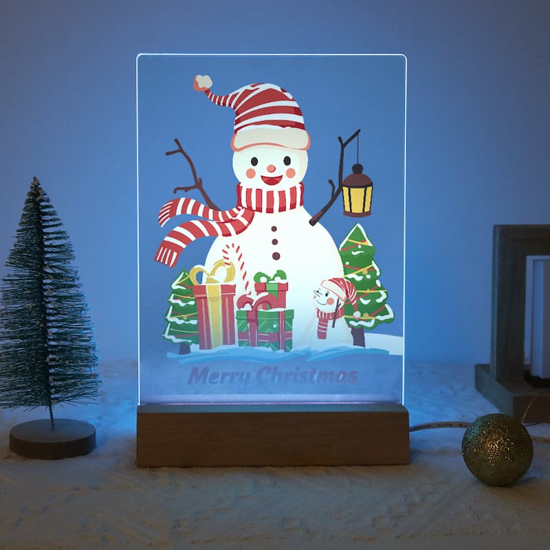Cheerful Snowman Glow LED Acrylic Paint by Numbers