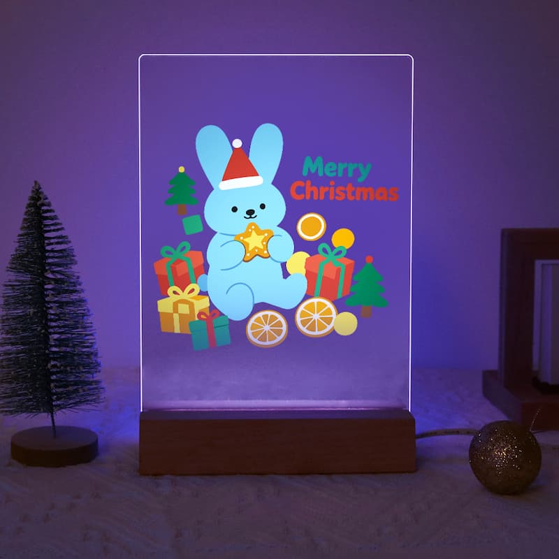 Christmas Bunny Glow LED Acrylic Paint by Numbers