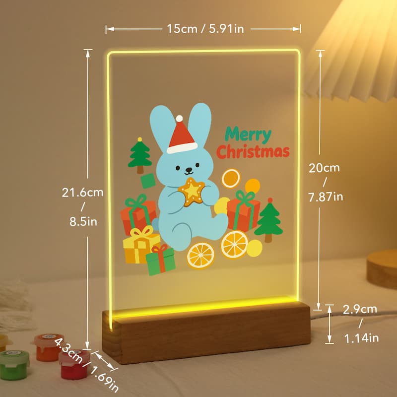 Christmas Bunny Glow LED Acrylic Paint by Numbers