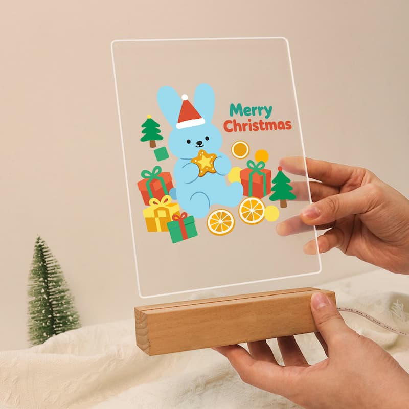 Christmas Bunny Glow LED Acrylic Paint by Numbers