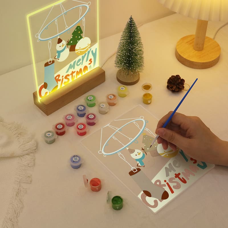 Christmas Mobile Glow LED Acrylic Paint by Numbers