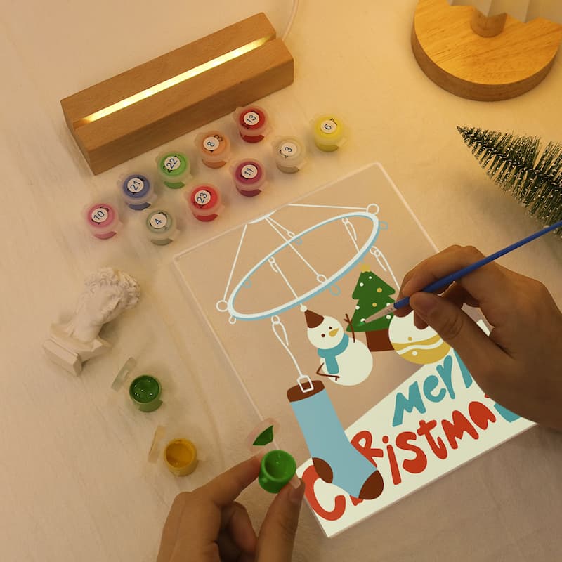 Christmas Mobile Glow LED Acrylic Paint by Numbers