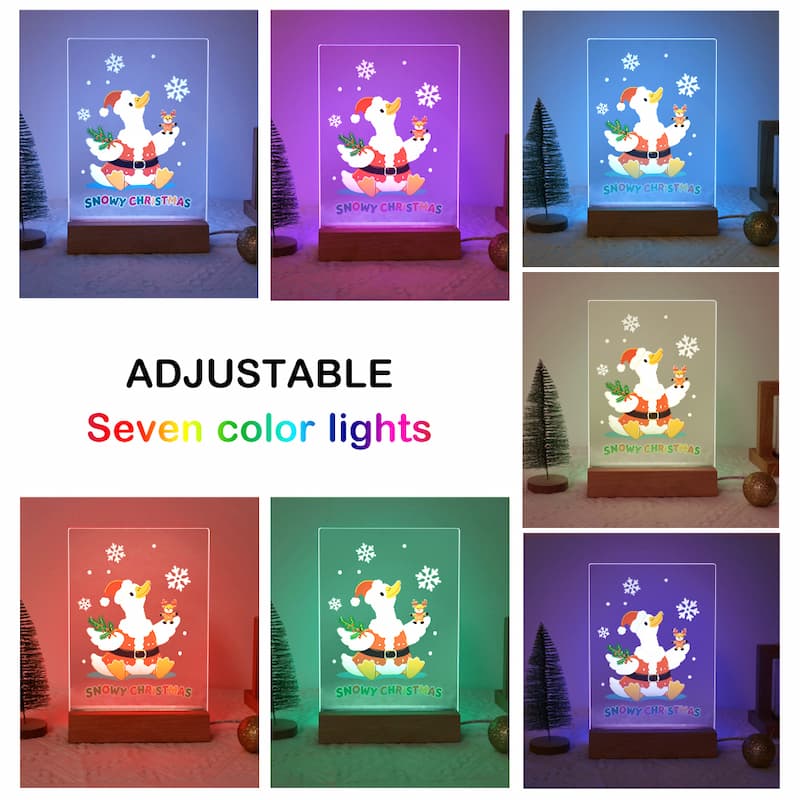 Christmas Joy Santa Duck Glow LED Acrylic Paint by Numbers