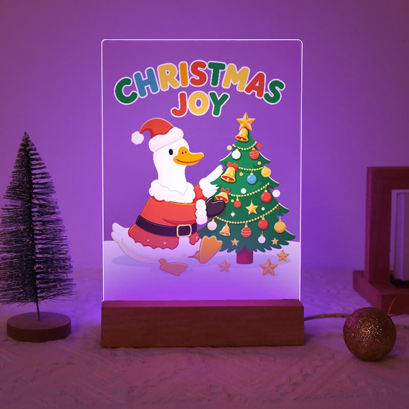 Christmas Joy Santa Duck Glow LED Acrylic Paint by Numbers
