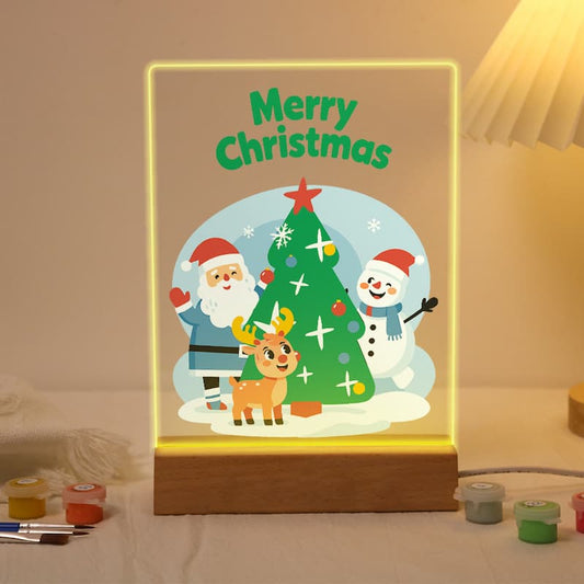Merry Christmas Friends Glow LED Acrylic Paint by Numbers