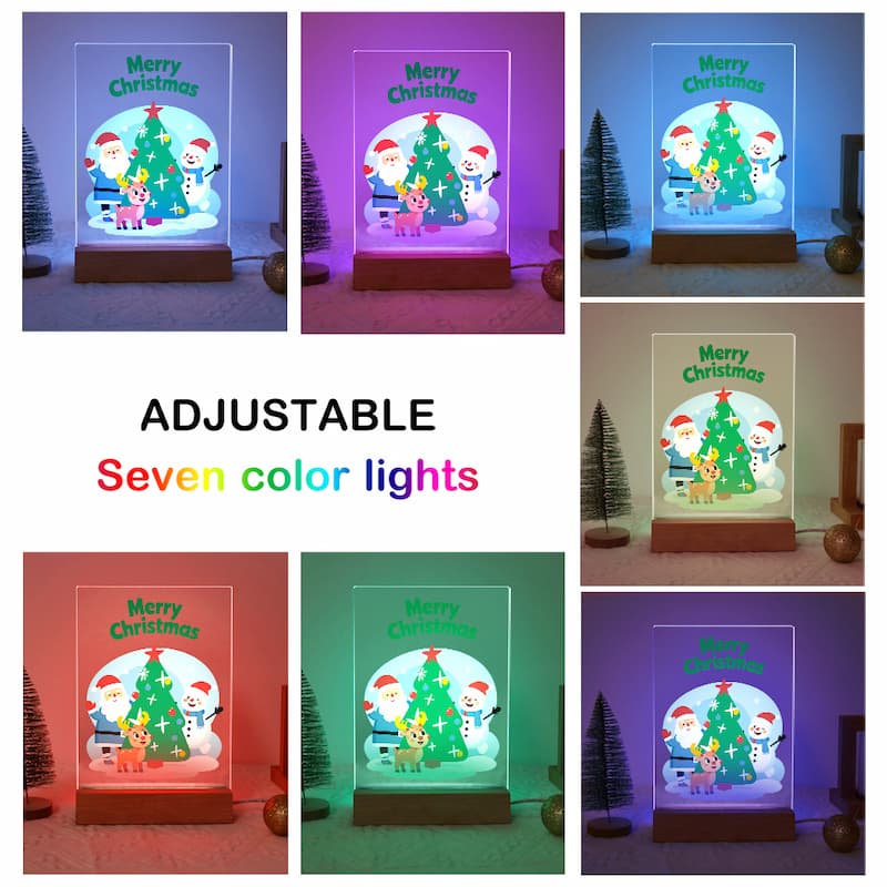 Merry Christmas Friends Glow LED Acrylic Paint by Numbers