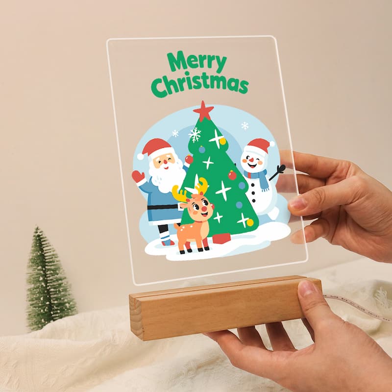 Merry Christmas Friends Glow LED Acrylic Paint by Numbers