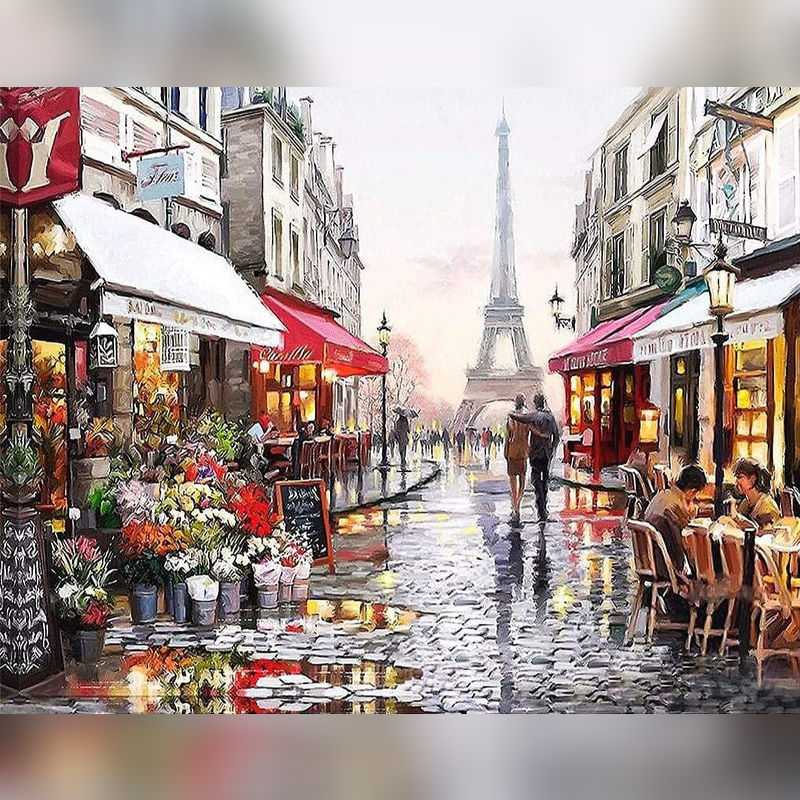 Rainy in Paris Paint By Numbers - Paint On Numbers Canada