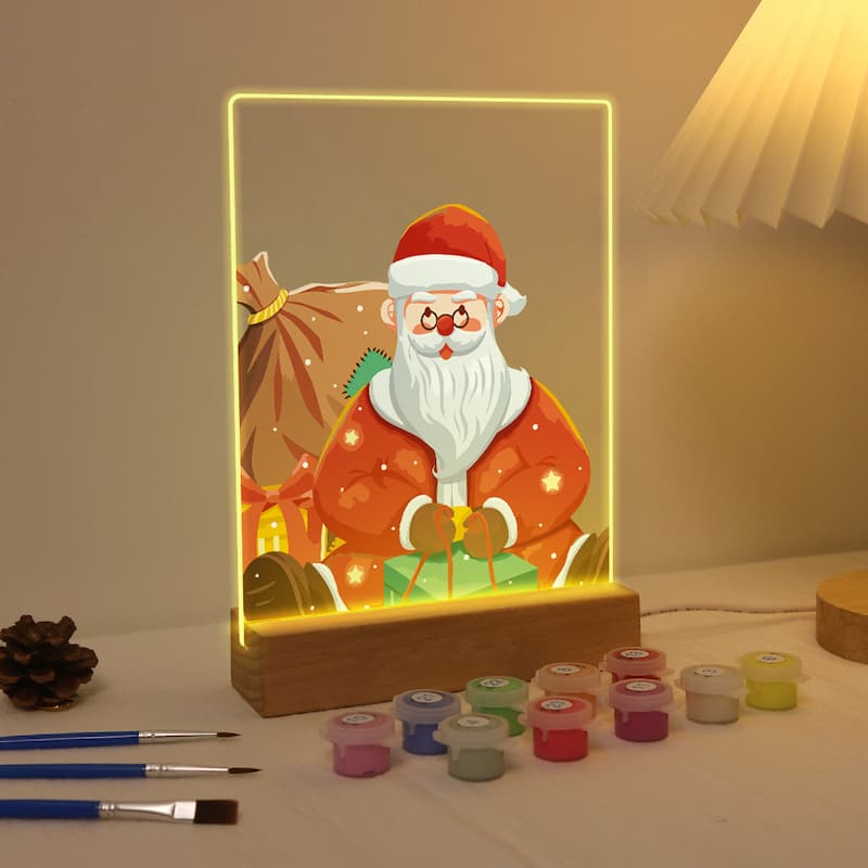 Santa's Glow LED Acrylic Paint by Numbers