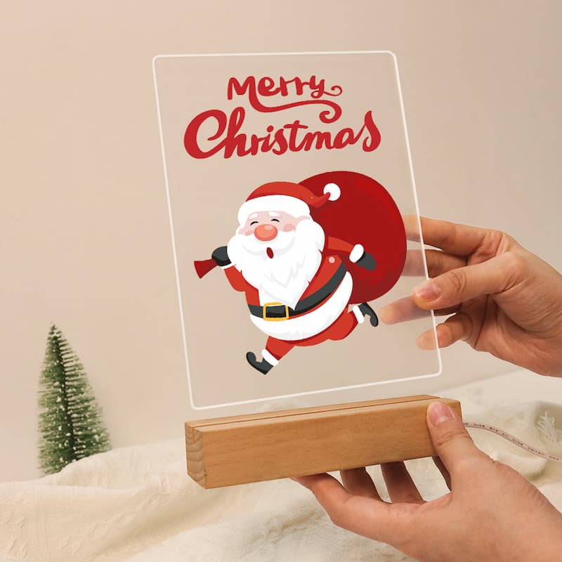 Santa on His Way Glow LED Acrylic Paint by Numbers