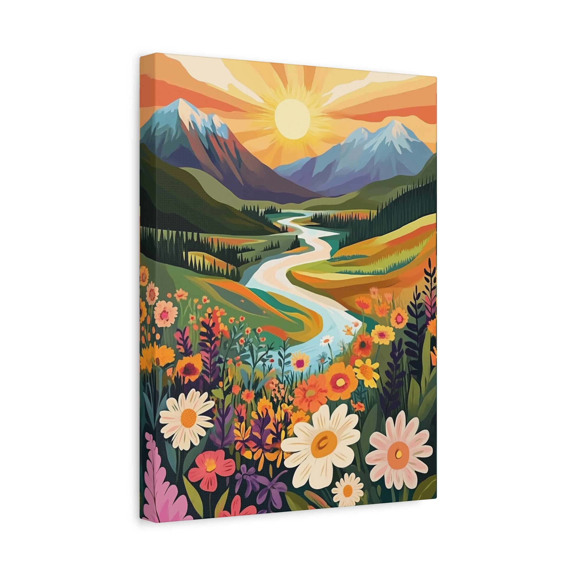 A tranquil sunset Paint By Numbers canvas kit titled Amber Horizon, featuring golden and amber tones over a serene landscape. Designed for Canadian artists seeking a calming DIY art experience with a numbered canvas and acrylic paints.