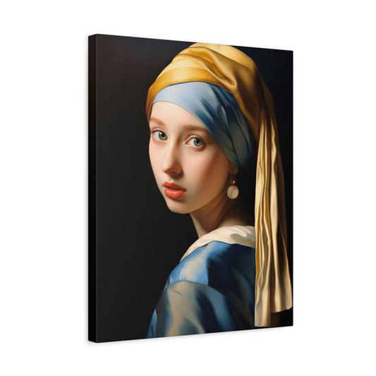Graceful Gaze Paint By Numbers kit showing a classic-style portrait of a young woman with a golden scarf and soft lighting shown in a frame
