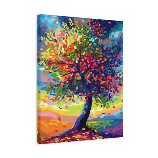 Luminous Tree Paint By Numbers Kit – Glowing Tree in a Serene Nature Scene, DIY Painting Kit for Adults in Canada shown in a frame