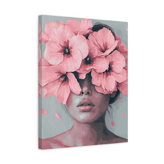 Petals and Soul Paint By Numbers Kit featuring vibrant floral design with soft petals and colors in a peaceful setting shown in a frame.